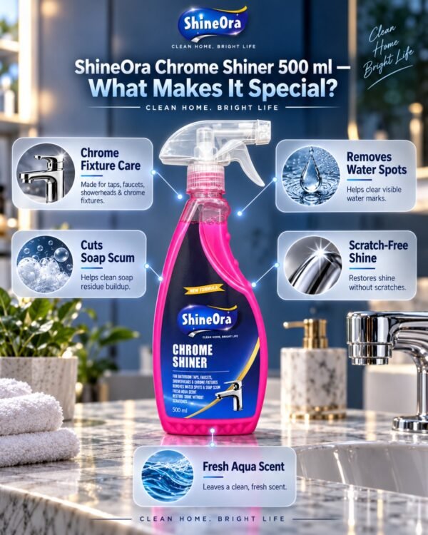 Shineora chrome Clener 500ml ShineOra Chrome Shiner – 500 ml
