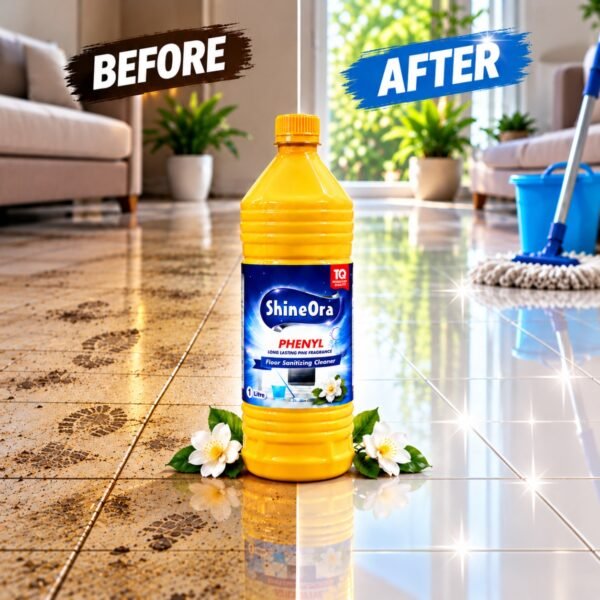 Shineora phenyl before & after ShineOra Phenyl Floor Cleaner – Pine Fragrance, 3L