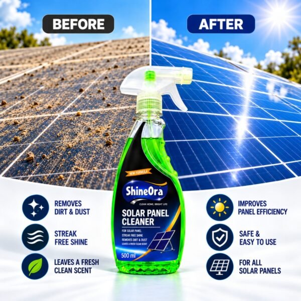 Shineora solar penel before & after ShineOra Solar Panel Cleaner β 500 ml